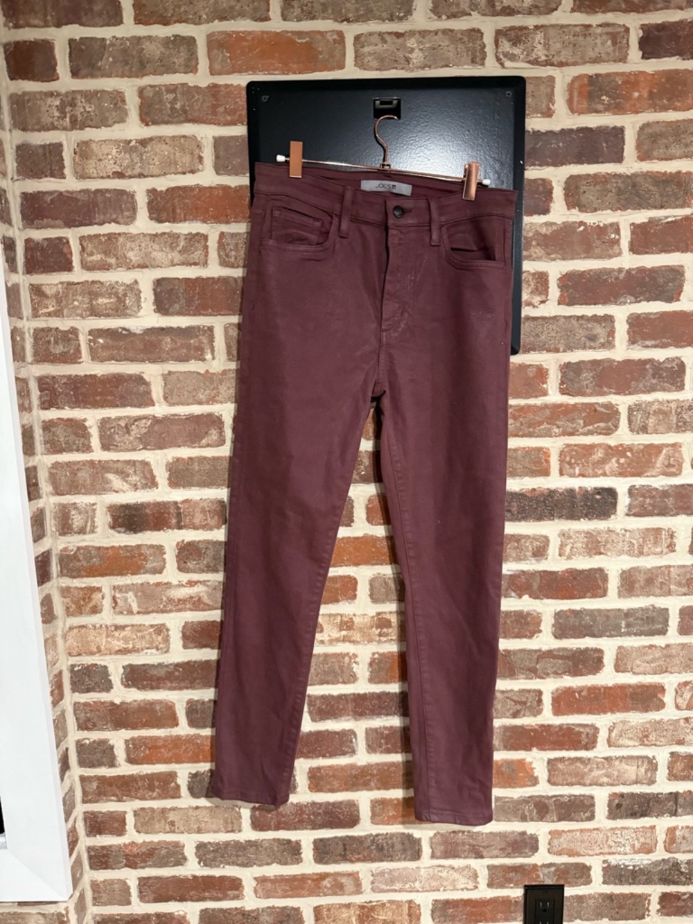 Joe's Jeans Coated Skinny Jeans in Burgundy